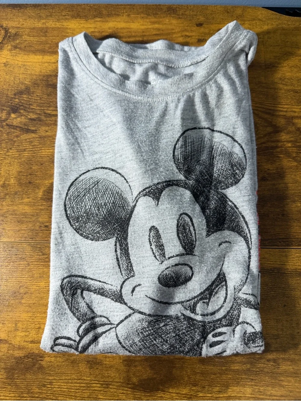 Woman's Size XL The One And Only Mickey Mouse Gray Short Sleeve Shirt